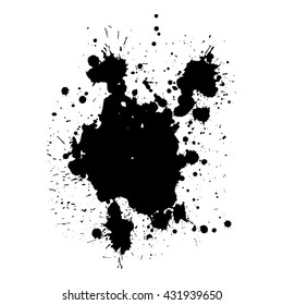 Abstract black ink spot background. Vector illustration. Grunge texture for cards and flyers design. A model for the creation of digital brushes