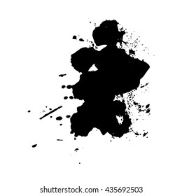 Abstract black ink spot background. Vector illustration. Grunge texture for cards and flyers design. A model for the creation of digital brushes