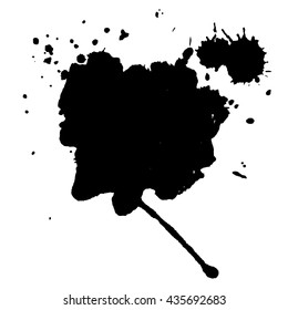 Abstract black ink spot background. Vector illustration. Grunge texture for cards and flyers design. A model for the creation of digital brushes