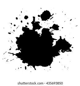 Abstract black ink spot background. Vector illustration. Grunge texture for cards and flyers design. A model for the creation of digital brushes