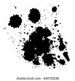 Abstract black ink spot background. Vector illustration. Grunge texture for cards and flyers design. A model for the creation of digital brushes