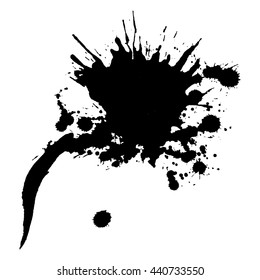 Abstract black ink spot background. Vector illustration. Grunge texture for cards and flyers design. A model for the creation of digital brushes