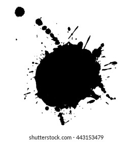 Abstract black ink spot background. Vector illustration. Grunge texture for cards and flyers design. A model for the creation of digital brushes