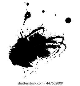 Abstract black ink spot background. Vector illustration. Grunge texture for cards and flyers design. A model for the creation of digital brushes