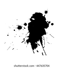 Abstract black ink spot background. Vector illustration. Grunge texture for cards and flyers design. A model for the creation of digital brushes
