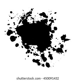 Abstract black ink spot background. Vector illustration. Grunge texture for cards and flyers design. A model for the creation of digital brushes