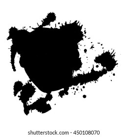 Abstract black ink spot background. Vector illustration. Grunge texture for cards and flyers design. A model for the creation of digital brushes