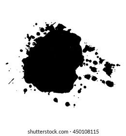 Abstract black ink spot background. Vector illustration. Grunge texture for cards and flyers design. A model for the creation of digital brushes