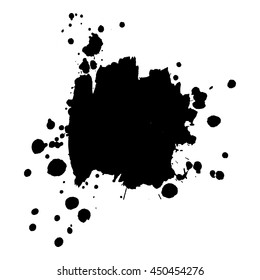 Abstract black ink spot background. Vector illustration. Grunge texture for cards and flyers design. A model for the creation of digital brushes
