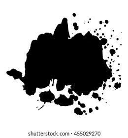 Abstract black ink spot background. Vector illustration. Grunge texture for cards and flyers design. A model for the creation of digital brushes
