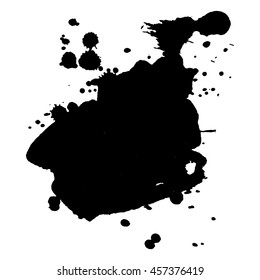 Abstract black ink spot background. Vector illustration. Grunge texture for cards and flyers design. A model for the creation of digital brushes