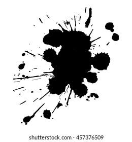 Abstract black ink spot background. Vector illustration. Grunge texture for cards and flyers design. A model for the creation of digital brushes