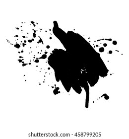 Abstract black ink spot background. Vector illustration. Grunge texture for cards and flyers design. A model for the creation of digital brushes