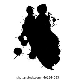Abstract black ink spot background. Vector illustration. Grunge texture for cards and flyers design. A model for the creation of digital brushes
