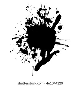 Abstract black ink spot background. Vector illustration. Grunge texture for cards and flyers design. A model for the creation of digital brushes
