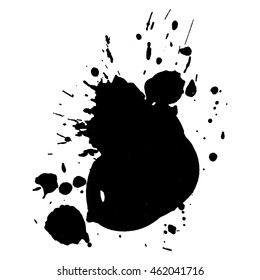 Abstract black ink spot background. Vector illustration. Grunge texture for cards and flyers design. A model for the creation of digital brushes