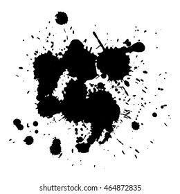 Abstract black ink spot background. Vector illustration. Grunge texture for cards and flyers design. A model for the creation of digital brushes