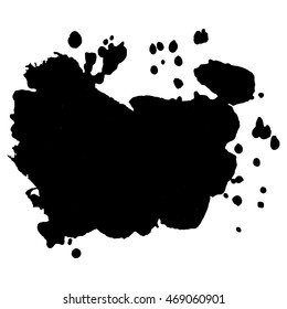 Abstract black ink spot background. Vector illustration. Grunge texture for cards and flyers design. A model for the creation of digital brushes