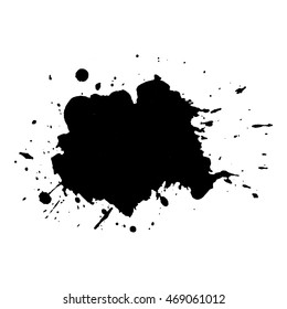 Abstract black ink spot background. Vector illustration. Grunge texture for cards and flyers design. A model for the creation of digital brushes