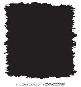 Abstract Black Ink Stain Rough Rustic Square Paper Background with Copy Space