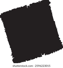 Abstract Black Ink Stain Rough Rustic Square Paper Background with Copy Space