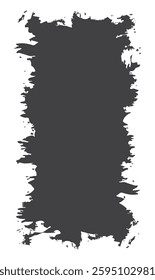Abstract Black Ink Stain Watercolor Rough Rustic Vertical Frame Background with Copy Space