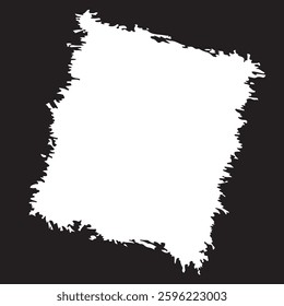 Abstract Black Ink Stain Watercolor Rough Rustic Square Frame Background with Clear Copy Space