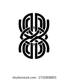 Ilustración vectorial Abstractas negra entrelazada del ornamento del nudo celta para el diseño decorativo, el tatuaje, o el elemento del logotipo