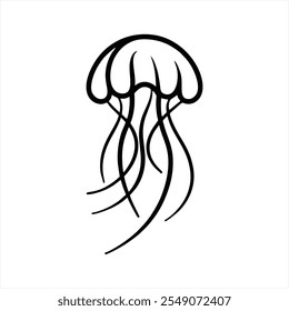 Abstract black jellyfish, flowing elegance