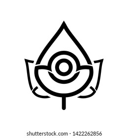 Abstract black leaf logo icon vector design. black emblem, design concept, logo, logotype element for garden, plant, nature and ecology. Isolated on white background. Vector Illustration