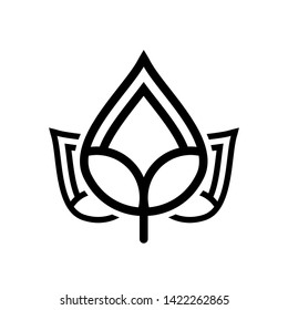 Abstract black leaf logo icon vector design. black emblem, design concept, logo, logotype element for garden, plant, nature and ecology. Isolated on white background. Vector Illustration