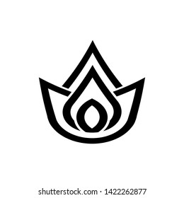 Abstract black leaf logo icon vector design. black emblem, design concept, logo, logotype element for garden, plant, nature and ecology. Isolated on white background. Vector Illustration