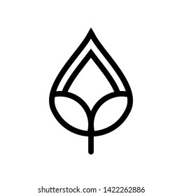 Abstract black leaf logo icon vector design. black emblem, design concept, logo, logotype element for garden, plant, nature and ecology. Isolated on white background. Vector Illustration