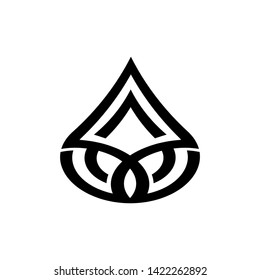 Abstract black leaf logo icon vector design. black emblem, design concept, logo, logotype element for garden, plant, nature and ecology. Isolated on white background. Vector Illustration