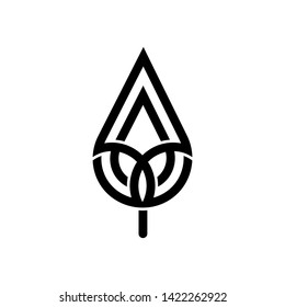 Abstract black leaf logo icon vector design. black emblem, design concept, logo, logotype element for garden, plant, nature and ecology. Isolated on white background. Vector Illustration
