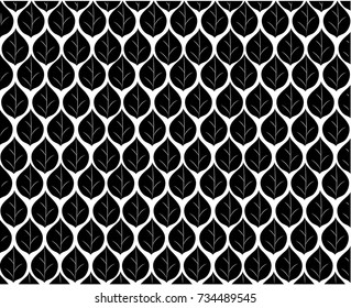 Abstract black leaves background pattern.