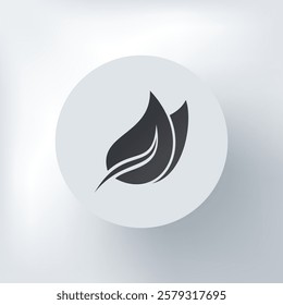 Abstract black leaves on a light background, symbol of nature, minimalism, vector graphics.