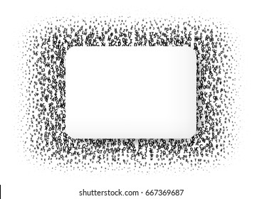 Abstract Black Letters Frame A4 Template. EPS10 Vector