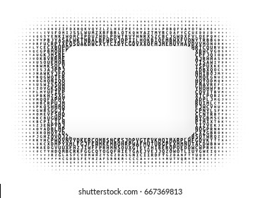 Abstract Black Letters Frame A4 Template. EPS10 Vector