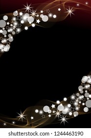 Abstract black light background, bokeh vertical holiday background with sparkles for Christmas or New Year and Wedding or premium fashion. Vector illustration.