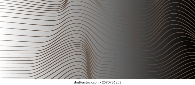 Abstract black light curved lines background. Swirl curve lines. Spiral pattern. Minimal design. 