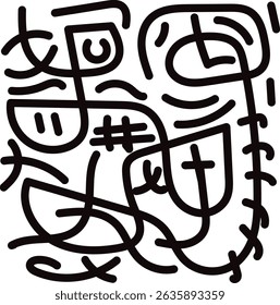 Abstract Black Line Art Background