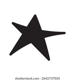 Abstract Black Line Art of A Five-Pointed Star Symbol