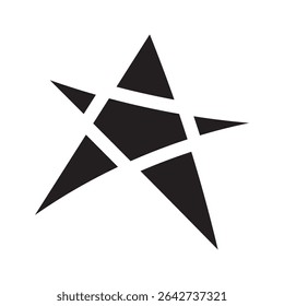 Abstract Black Line Art of A Five-Pointed Star Symbol	