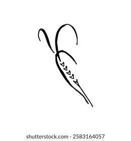 Abstract black line art shape, sign, and symbol element logo concept.