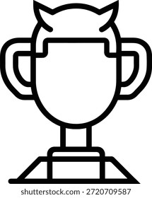 Icono Abstractas del trofeo del arte de la línea negra. Representa premio, logro, éxito y victoria. Elemento de Diseño gráfico moderno.