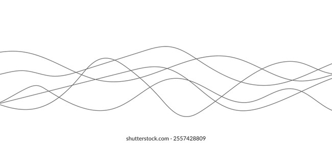 abstract black line art wave background. eps10