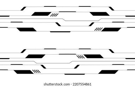Abstract black line cyber circuit on white seamless background pattern design modern futuristic technology vector illustration.
