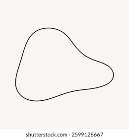 Abstract black line drawing on a light background. Organic shape, simple line art. Minimalist design, abstract form. Black line, abstract art, organic shape. Minimal shape vector.