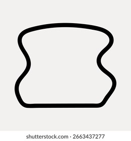 Abstractas línea negra dibujando sobre un fondo blanco. La línea forma una forma ondulada simétrica. Diseño minimalista con un toque sencillo, elegante y artístico. Vector de elemento de forma orgánica.